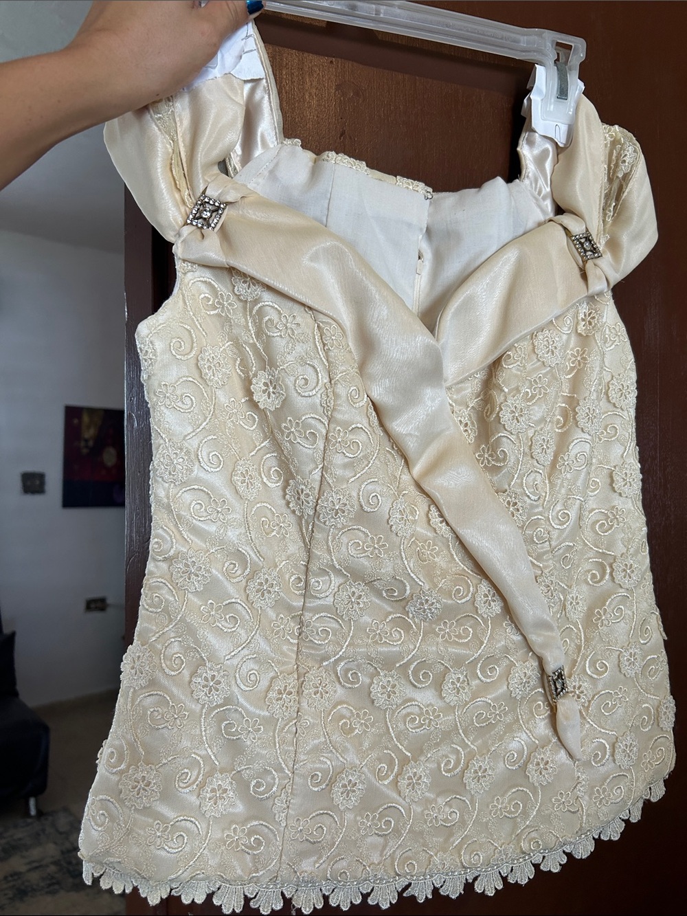 Wedding top beige -small to medium